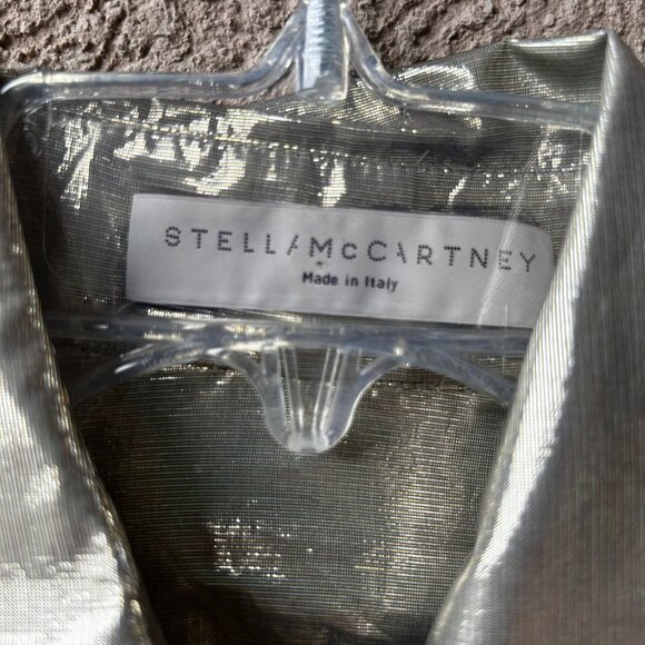 Stella McCartney Metallic Silk Blend Blouse – Size 42 - Picture 4 of 11